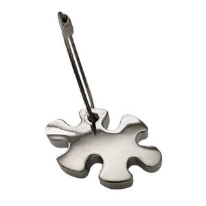 Silver Puzzle Piece Keychain Keyring